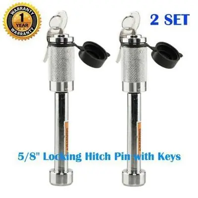 $25.99 • Buy Keyed Unlike 5/8 Hitch Pin And 1/4 Trailer Coupler Lock Set Key Locking NEW 2pcs