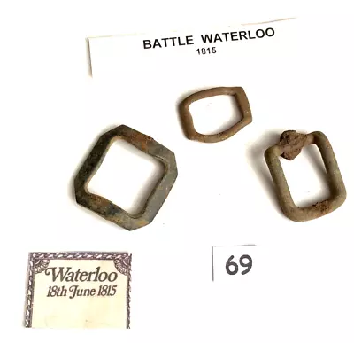 3 Rare BUCKLES  BATTLE WATERLOO 1815 Napoleonic Wars LHS /69 • £17.99