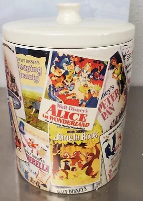 Walt Disney Movies Poster Collage Canister Ceramic Cookie Jar Original Box • $25