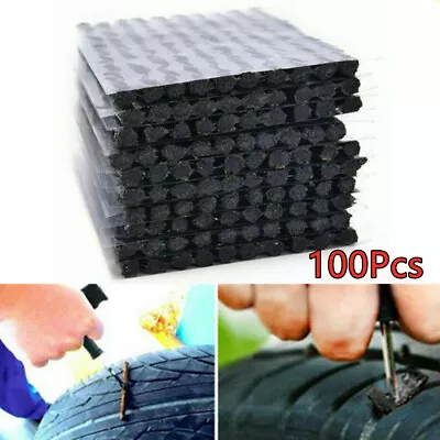 100Pcs Tubeless Tire Repair Plugs Seal Patch Black String Plugs Self Vulcanizing • $9.99