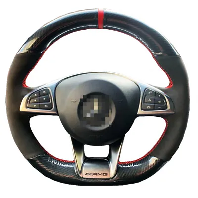 Steering Wheel Cover For Mercedes Benz A45 AMG C43 63 AMG CLA 45 CLS 63 AMG 2015 • $51.79