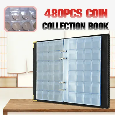 480 Pocket Coins Storage Book High-capacity Collection Album Folder Money Holder • £11.85