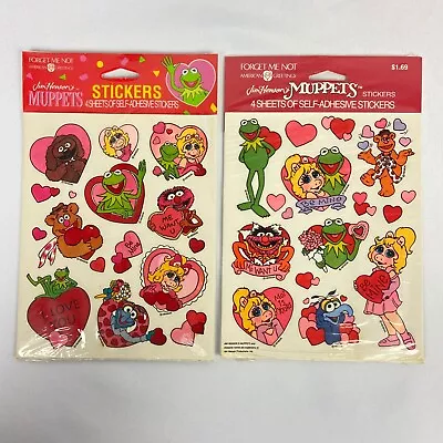 Lot Vintage Muppets Valentine Stickers Miss Piggy Kermit Gonzo Jim Henson Hearts • $24.99