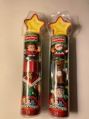 Fisher Price Little People Mrs Claus And Elf Tubes Brand New • $48