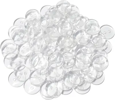 100 Pcs Buttons 2 Hole Resin Clear Buttons For Sewing And DIY Craft 1/2 Inch • $9.25