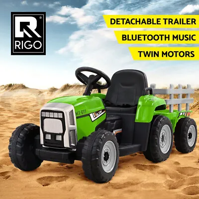 Rigo Ride On Car Tractor Toy Kids Electric Cars 12V Battery Child Toddlers Green • $159.95