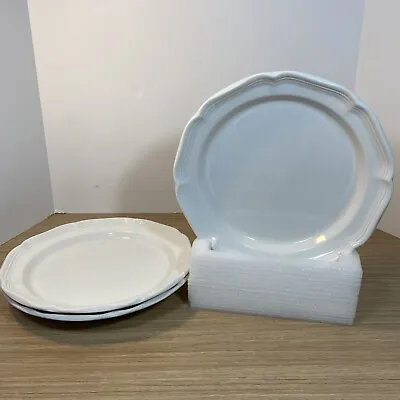 Mikasa FRENCH COUNTRYSIDE Embossed White Scalloped Dinner Plates Set (3) • $29.99