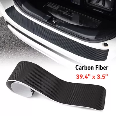 41  Carbon Fiber Sticker Car Door Plate Cover Rear Bumper Guard Sill Protector • $8.48