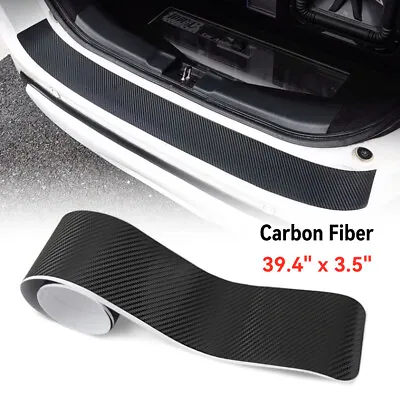 4D Carbon Fiber Trunk Protection Strip Rear Guard Bumper Sticker Panel Protector • $8.97