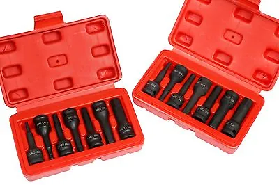 3/8  Drive Impact Socket Hex Bits | 14pc SAE & Metric Set Long Air Allen Driver • $41.95