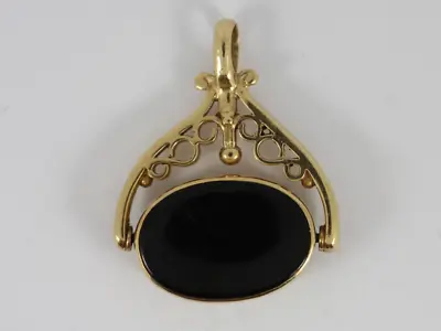 Pocket Watch Albert Chain Agate Fob 9ct Gold 375 5.3g Eo31 • £295