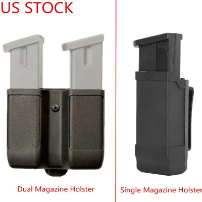 Tactical Single/Dual Magazine Holster Double Stack Mag Holder For 9mm To .45 Cal • $8.99