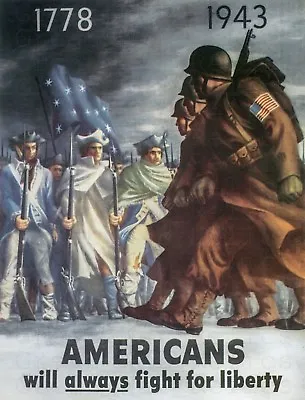 WWII US Propaganda Poster - Americans Will Always Fight For Liberty Military • $23.95