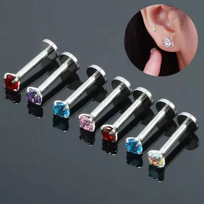 Nose Piercing 16G Body Earring Helix Body Jewelry Ear Stud Zircon Jewelry Tragus • $1.10