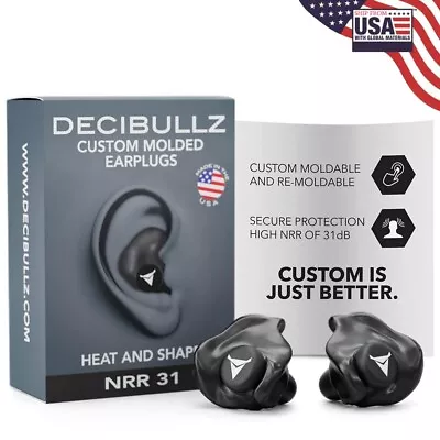 Decibullz - Custom Molded Earplugs 31dB Highest NRR Comfortable Hearing Pro... • $37.68