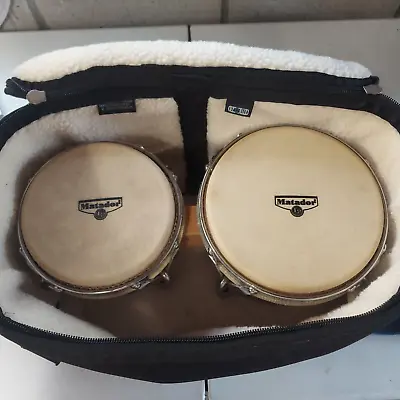 Used Latin Percussion Matador Series Wood Bongos - Natural/Chrome M201-AWC • $220.90