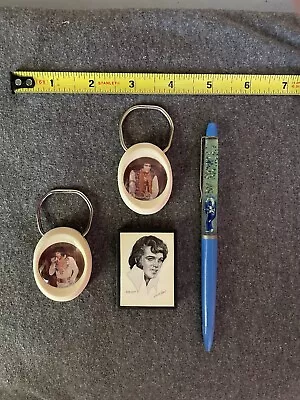 Elvis Presley  Memorabilia Lot 4 Items Magnet Keychain Pen Keys Vintage! • $25.99