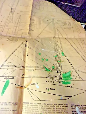 Hobby Model Mfg. Plan Plan Sailing Ship 1930s Wood • $5