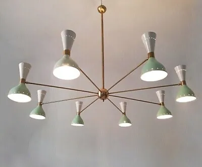 Italian Chandelier 8 Arms Mid Century Sputnik Ceiling Pendent Light In Polished • $358.38