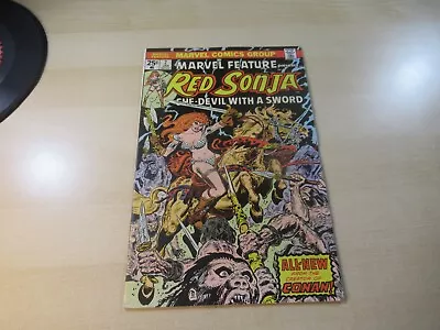 Marvel Feature #2 Red Sonja Higher Grade Axe Sword Horse Battle Cover • $10