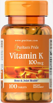 $4.58 • Buy Puritan's Pride Vitamin K 100 Mcg - 100 Tablets