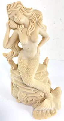 Mermaid Statue Sculpture Figure Resin Vintage 8.5  X 6  • $59.97