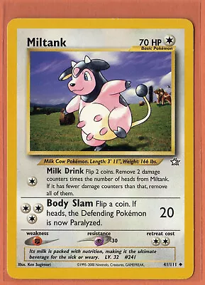 Pokémon TCG - Miltank - Neo Genesis #41/111 - Unlimited Uncommon - LP • $2.99
