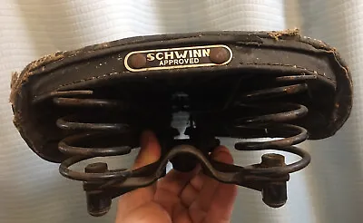 Vintage 1946 SCHWINN APPROVED Horsehair Springer SEAT Saddle MESINGER USA • $79.99