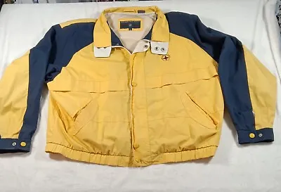Member's Only Jacket Men's XXL Yellow Navy Zip Up Bomber Jacket  • $12.99