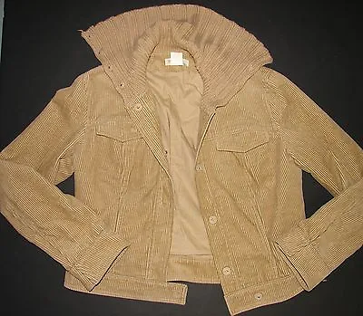 J.crew Women Corduroy Jacket Coat Knit Collar Camel Small  S  • $16.99