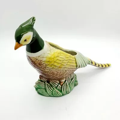 Vintage MCM Ceramic Green Pheasant Bird Planter 10  • $11.99