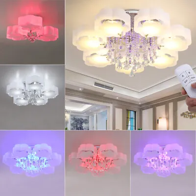 Modern LED Lamp Ceiling Light Crystal Chandeliers Lights For Living Room Bedroom • £38.95