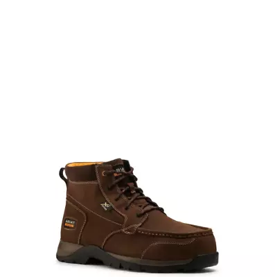 Men's Dark Brown Premium Leather Lace Up Work Boots-5 Day Delivery • $111