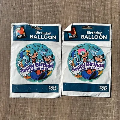 Vintage 90s Disney Mickey Mouse Unlimited Birthday Balloons Goofy Lot Of 2 • $9.99