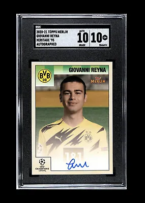 2020-21 Giovanni Reyna Topps Merlin Heritage On Card Autographed SGC 10 Auto 10 • $64.99