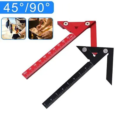 Center Finder Woodworking Square 45/90 Degree Right Angle Line Gauge  Fast • $11.26