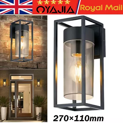 £23.99 • Buy LED Rectangular Outdoor Wall Light Clear Metal Lantern Garden Wall Lamp ZLC079