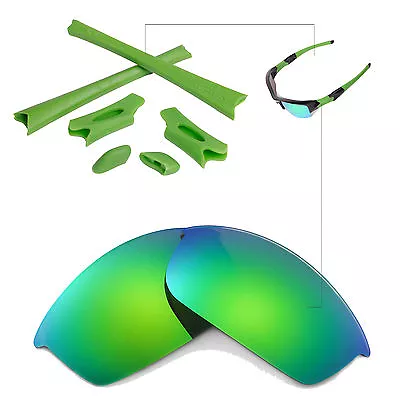 WL Polarized Emerald Replacement Lenses And Rubber Kit For Oakley Flak Jacket • $10