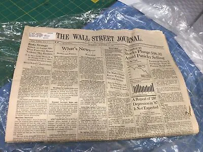 $40 • Buy BLACK MONDAY...The Crash Of '87...The Wall Street Journal October 19 & 20, 1987