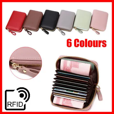 $13.69 • Buy Women Zip Leather Wallet Card Holder Short Wallet RFID Blocking Coin Purse Pouch