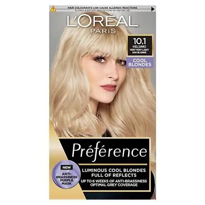 L'Oreal Preference Permanent Colour 10.1 Helsinki Very Very Light Ash Blonde • £12.97