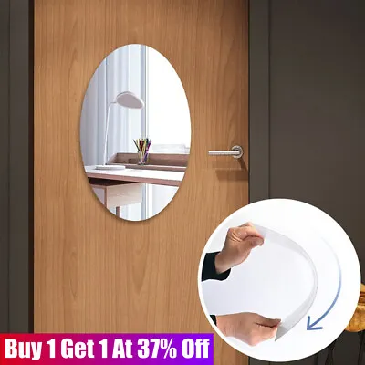 £3.65 • Buy Oval Acrylic Mirror Tiles Wall Sticker Square Self Adhesive Stick On Home Decor