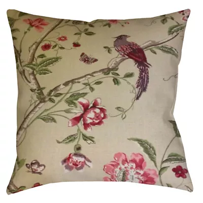 HANDMADE Cushion Covers Use Laura Ashley Summer Palace Cranberry Fabric • £17.99