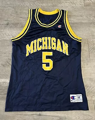Vintage 90s Champion University Of Michigan Wolverines Basketball Jersey XL • $55