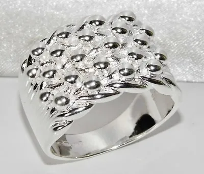 Sterling Silver Mens Heavy Keeper Ring Size R S T U V W X Y Z Z1 Z2 Z3 • £59.95