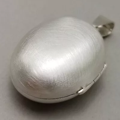 Solid Sterling Silver Satin Finish Picture Photo Locket Pendant Hallmarked 14.4g • $39.80