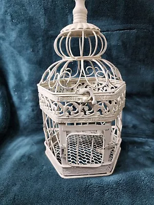 Antique Vintage Gorgeous White Bird Cage • $35