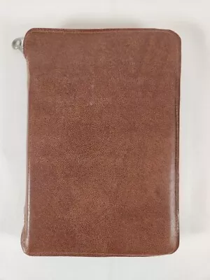 Book Of Mormon 1974 Brown Calfskin Leather Cover Indexed W/ Zip Up Leather Case • $34.99