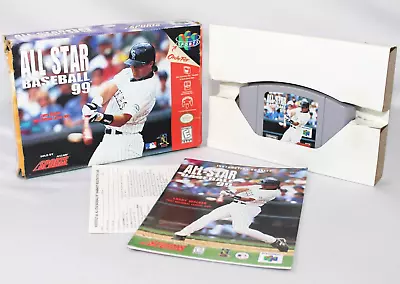 All-Star Baseball 99 N64 Complete CIB Good Condition W/ Registration Card! NICE! • $0.99