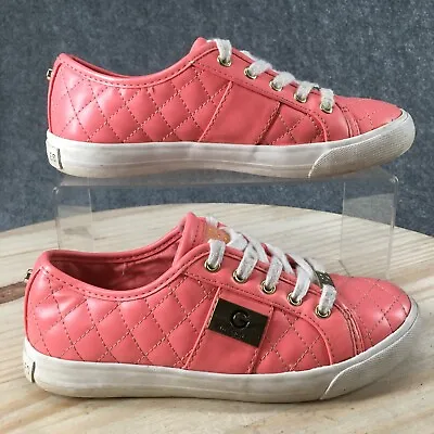 GBG G By Guess Shoes Womens 5.5M Backer Quilted Low Sneakers Pink Faux Leather • $18.69